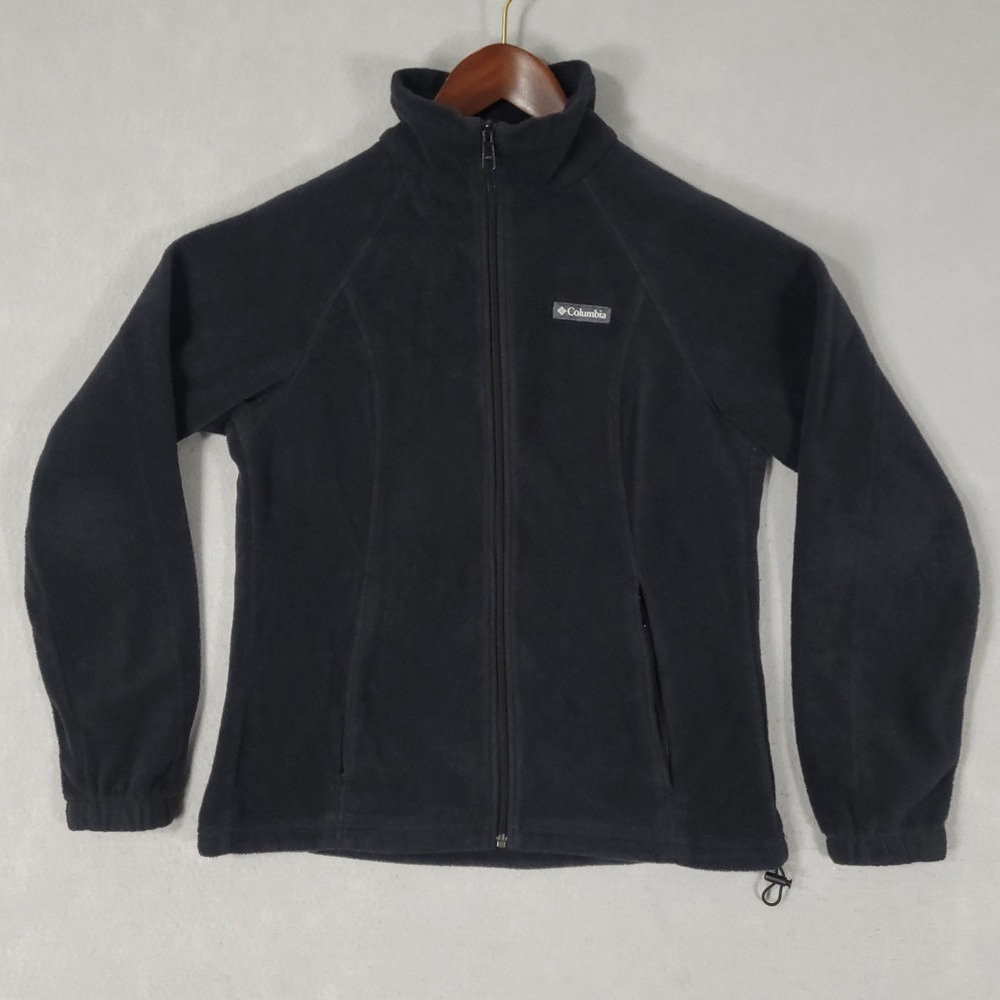 Columbia Jacket Womens Medium Black Fleece Full Zip Regular Fit WL6439 Benton